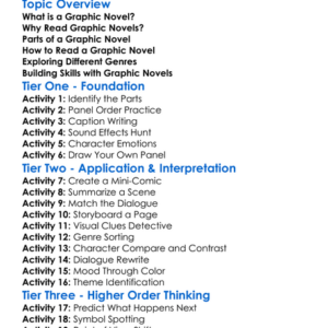 Reading Graphic Novels Worksheet Activity Booklet