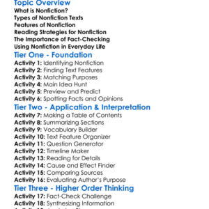 Reading Nonfiction Worksheet Activity Booklet