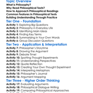 Reading Philosophical Texts Worksheet Activity Booklet