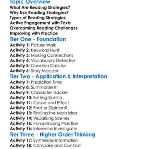 Reading Strategies Worksheet Activity Booklet
