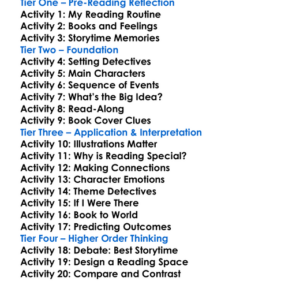 Reading Time Mem Fox Worksheet Activity Booklet