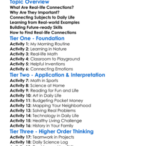 Real-Life Connections Worksheet Activity Booklet