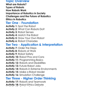Real-World Applications Of Robotics Worksheet Activity Booklet