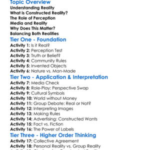 Reality Vs Constructed Reality Worksheet Activity Booklet