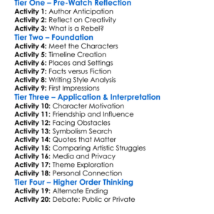 Rebel In The Rye 2017 Worksheet Activity Booklet