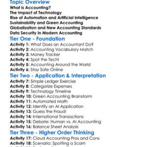 Recent Trends In Accounting Worksheet Activity Booklet