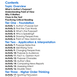 Recognizing Authors Purpose And Point Of View Worksheet Activity Booklet