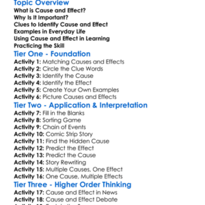 Recognizing Cause And Effect Worksheet Activity Booklet