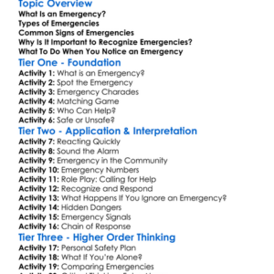 Recognizing Emergencies Worksheet Activity Booklet