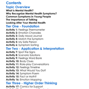 Recognizing Mental Health Symptoms Worksheet Activity Booklet