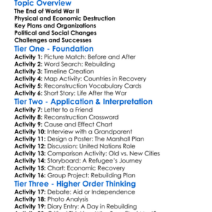 Reconstruction After World War Ii Worksheet Activity Booklet