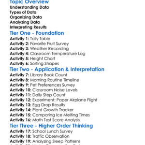 Recording And Analyzing Data Worksheet Activity Booklet
