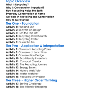 Recycling And Conservation Worksheet Activity Booklet