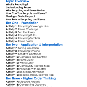 Recycling And Reuse Worksheet Activity Booklet