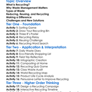 Recycling And Waste Management Worksheet Activity Booklet