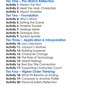Red Eye 2005 Worksheet Activity Booklet