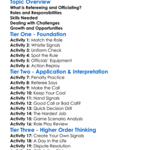 Refereeing And Officiating Worksheet Activity Booklet