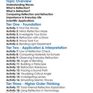 Reflection And Refraction Of Waves Worksheet Activity Booklet