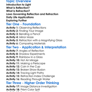Reflection And Refraction Worksheet Activity Booklet