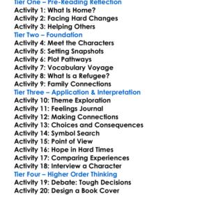 Refugee Alan Gratz Worksheet Activity Booklet