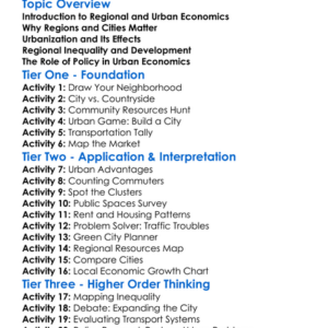 Regional And Urban Economics Worksheet Activity Booklet