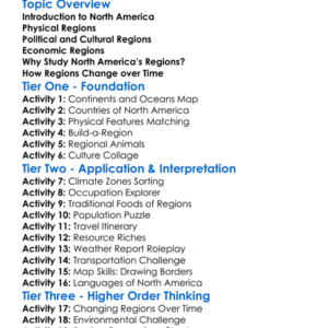 Regions Of North America Worksheet Activity Booklet