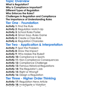 Regulation And Compliance Worksheet Activity Booklet