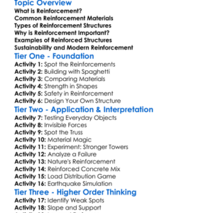 Reinforcement In Structures Worksheet Activity Booklet