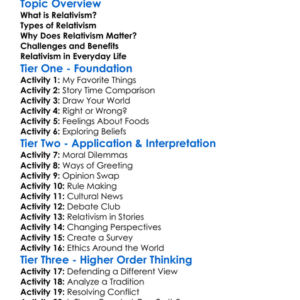 Relativism Worksheet Activity Booklet