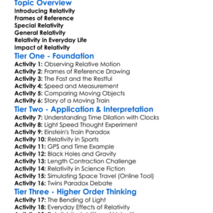 Relativity Worksheet Activity Booklet