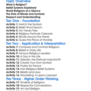 Religion And Belief Worksheet Activity Booklet