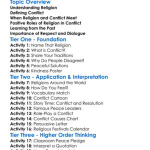Religion And Conflict Worksheet Activity Booklet