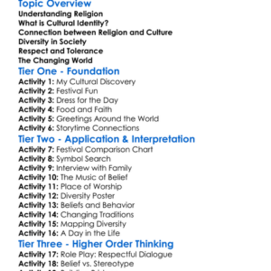 Religion And Cultural Identity Worksheet Activity Booklet