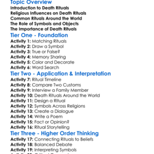 Religion And Death Rituals Worksheet Activity Booklet