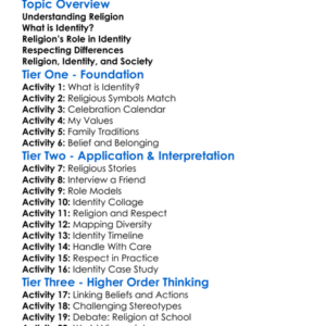 Religion And Identity Worksheet Activity Booklet