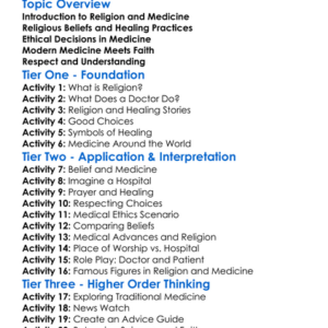 Religion And Medicine Worksheet Activity Booklet