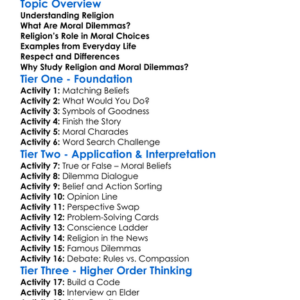 Religion And Moral Dilemmas Worksheet Activity Booklet