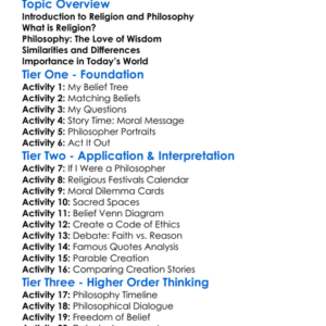 Religion And Philosophy Worksheet Activity Booklet