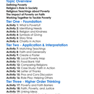 Religion And Poverty Worksheet Activity Booklet