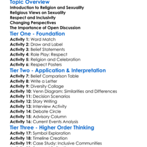 Religion And Sexuality Worksheet Activity Booklet