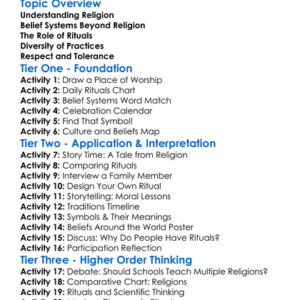Religion Belief Systems And Rituals Worksheet Activity Booklet