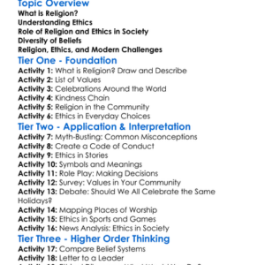 Religion Ethics And Society Worksheet Activity Booklet