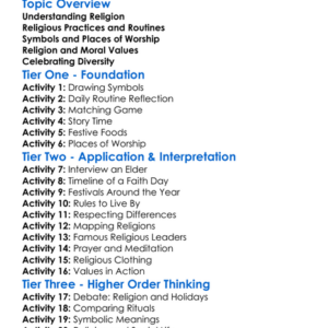 Religion In Daily Life Worksheet Activity Booklet