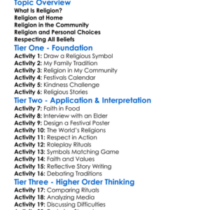 Religion In Everyday Life Worksheet Activity Booklet
