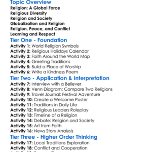 Religion In Global Society Worksheet Activity Booklet