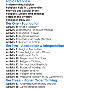 Religion In Local Communities Worksheet Activity Booklet