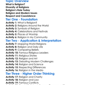 Religion In Modern Society Worksheet Activity Booklet