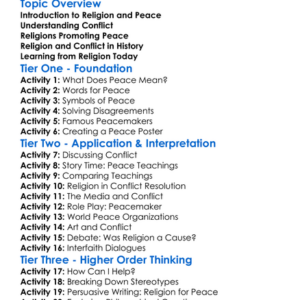 Religion Peace And Conflict Worksheet Activity Booklet