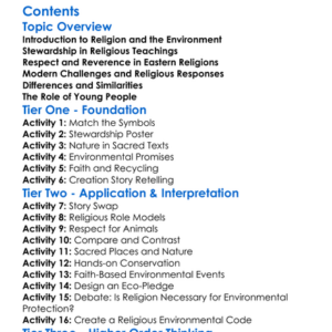 Religious Approaches To The Environment Worksheet Activity Booklet