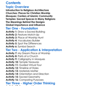 Religious Architecture Churches Mosques Temples Worksheet Activity Booklet